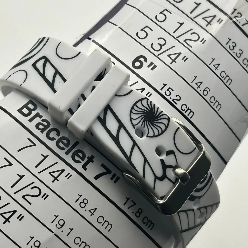 Doodlz Color Your Own 36mm Black & White Silicon Band Working New Battery